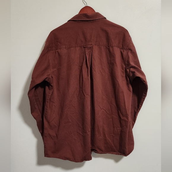 Woolrich Men's Red Button-Up Shirt with Fish Embroidery - Picture 5 of 7